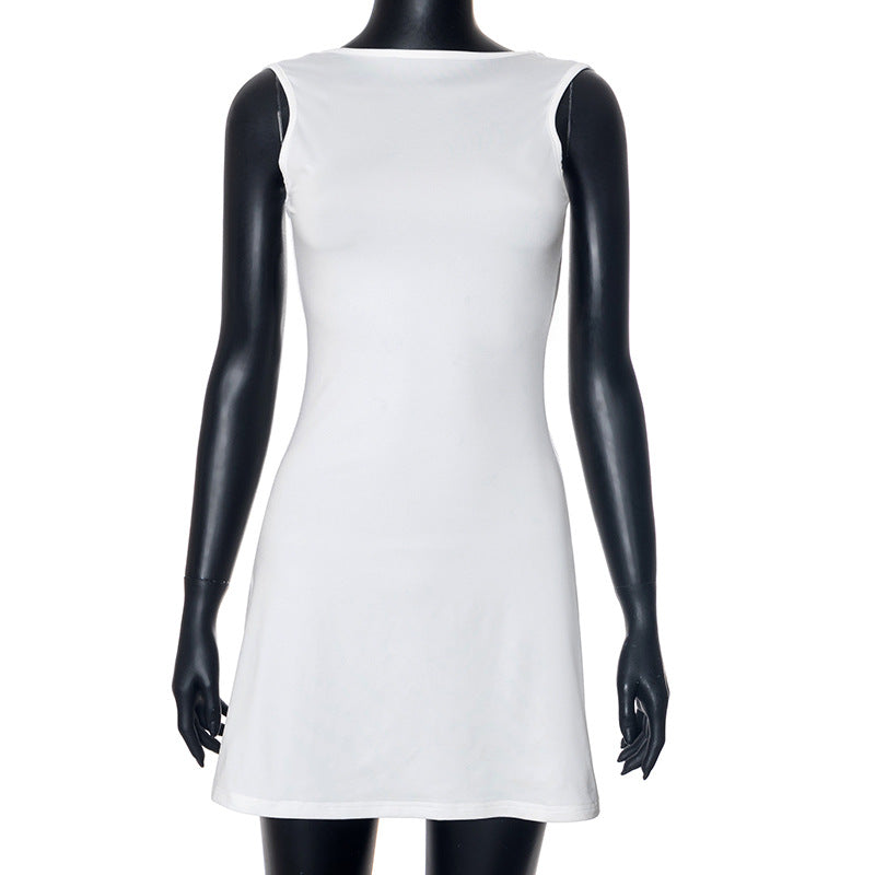 Backless Ruffles Casual Package Hip Dress