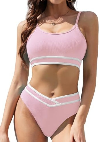 Women's Fashion Simple Solid Color Bikini Set