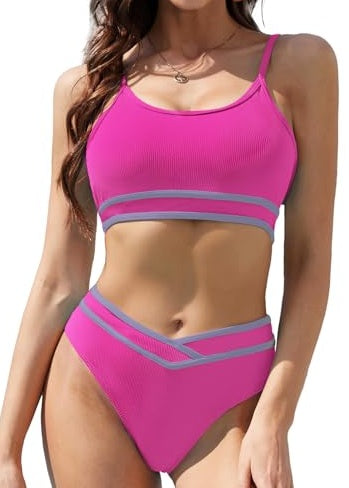 Women's Fashion Simple Solid Color Bikini Set