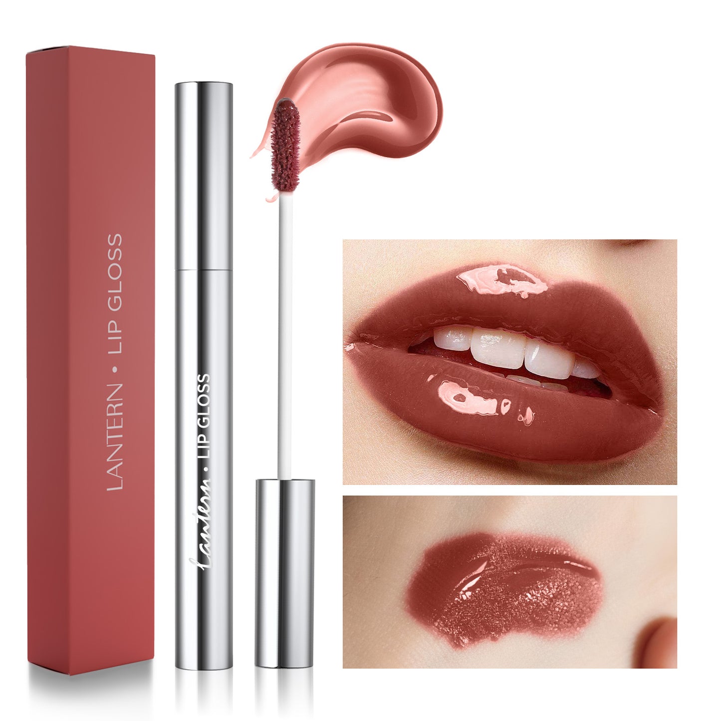 4 Colors Lip Gloss,Hydrating Lip Tint,Long Lasting Waterproof, High Shine Glossy Mirror Lip Stain, Long Lasting Moisturizing,Non Sticky, Romantic Lip Gloss Gift For Women
